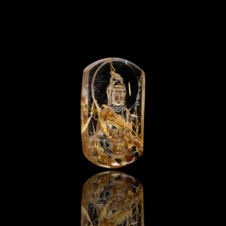 Mặt Phật Quan Thế Âm Bồ Tát - Tóc vàng bã mía #MTV0017 4