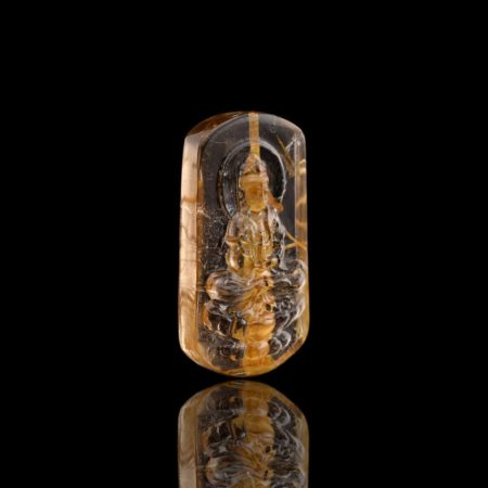 Mặt Phật Quan Thế Âm Bồ Tát - Tóc vàng bã mía #MTV0044 4