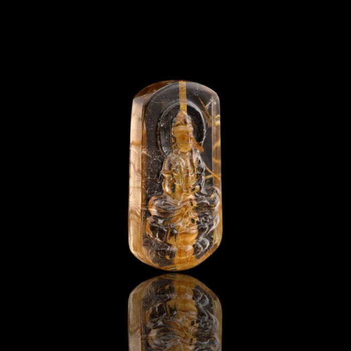 Mặt Phật Quan Thế Âm Bồ Tát - Tóc vàng bã mía #MTV0044 2