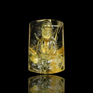 Mặt Phật Quan Thế Âm Bồ Tát - Tóc vàng bã mía #MTV0059