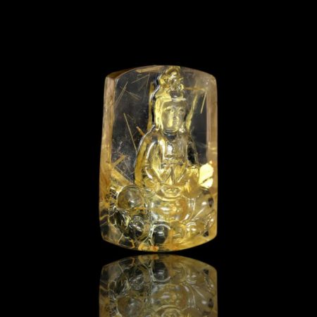 Mặt Phật Quan Thế Âm Bồ Tát - Tóc vàng bã mía #MTV0059 4