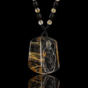 Mặt Phật Quan Thế Âm Bồ Tát - Tóc vàng bã mía #MTV0130