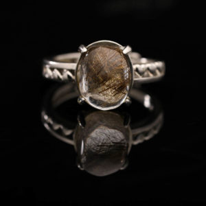 Nhẫn Thạch Anh Tóc Nâu #NTA0008