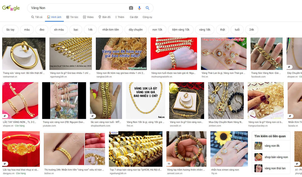 Vàng Non Kết Quả Tìm Kiếm Google