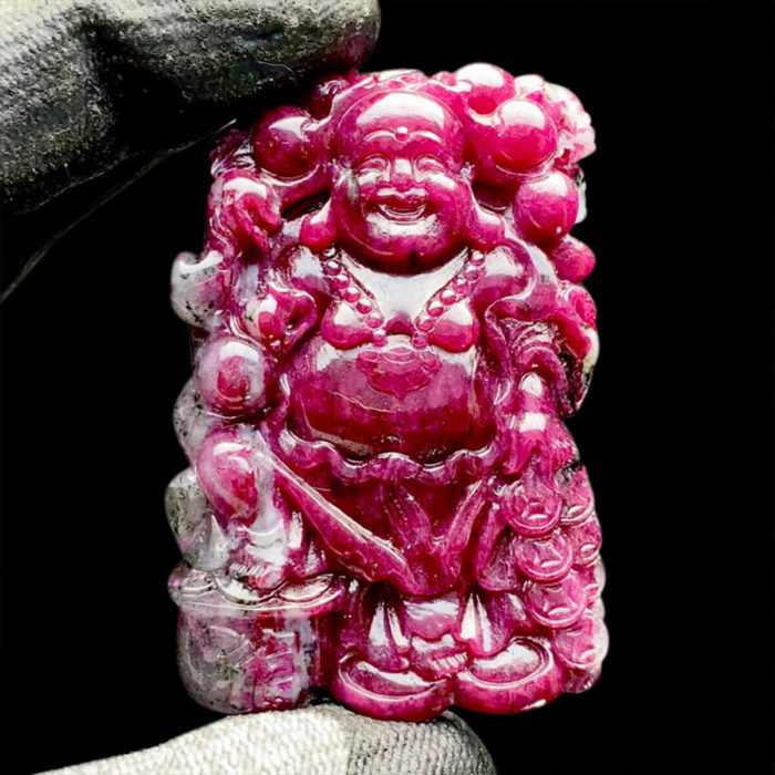 Mặt Phật Di Lặc Ruby Tự Nhiên #MRB-0814-04 1