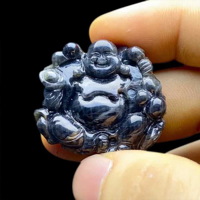 Mặt Phật Di Lặc Sapphire xám Yên Bái #MSP-0801-01 1