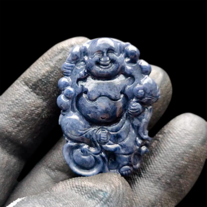 Mặt Phật Di Lặc Sapphire Xanh Hero #MSP-0922-03 1