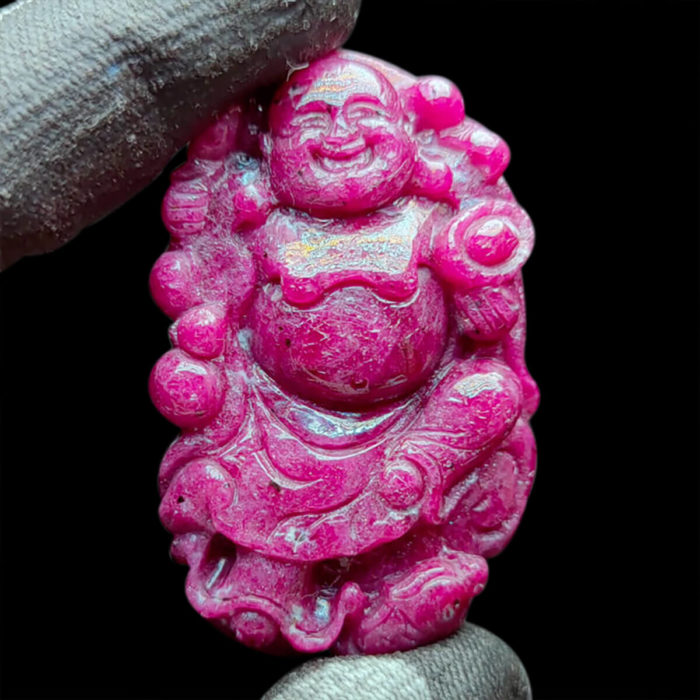 Mặt Phật Di Lặc Ruby Huyết Phi Tự Nhiên #MRB-1004-01 1
