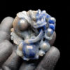 Mặt Rồng Phun Châu Sapphire Xanh + Xám #MSP-1007-01 2