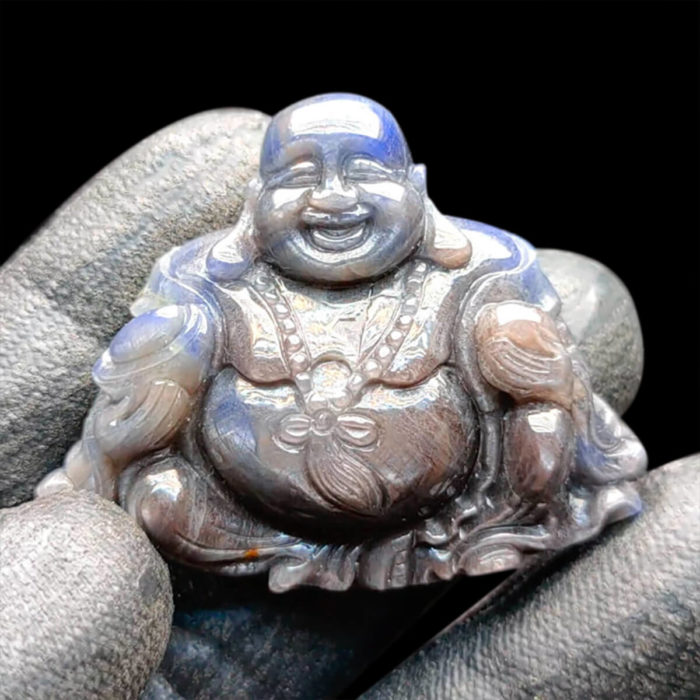 Mặt Phật Di Lặc Sapphire Xanh Hero + Xám Tự Nhiên #MSP-1007-02 1
