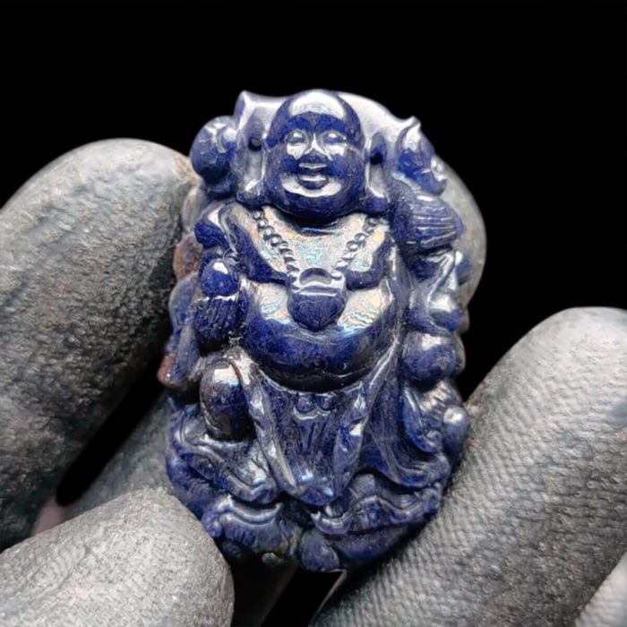 Mặt Phật Di Lặc Sapphire Xanh Hero Tự Nhiên #MSP-1007-07 1