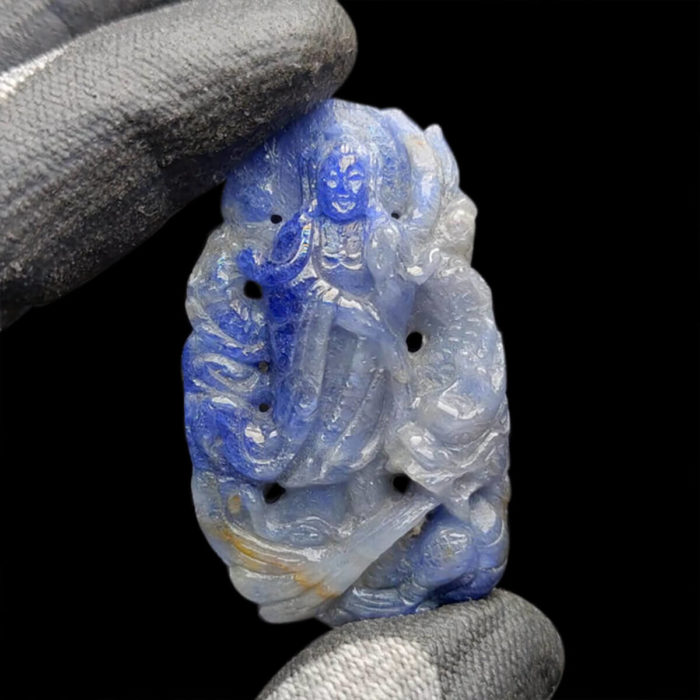 Mặt Quan Thế Âm Bồ Tát Cưỡi Rồng Sapphire Lục Yên #MSP-1013-05 1