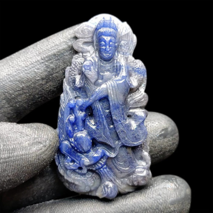 Mặt Quan Thế Âm Bồ Tát Sapphire Xanh Hero - Yên Bái #MSP-1015-12 1
