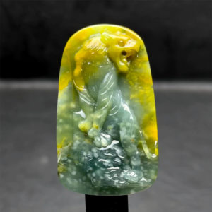 Mặt Hổ Ngọc Cẩm Thạch Lam Dầu Huyết - Chuẩn A #MCTA-210108-01