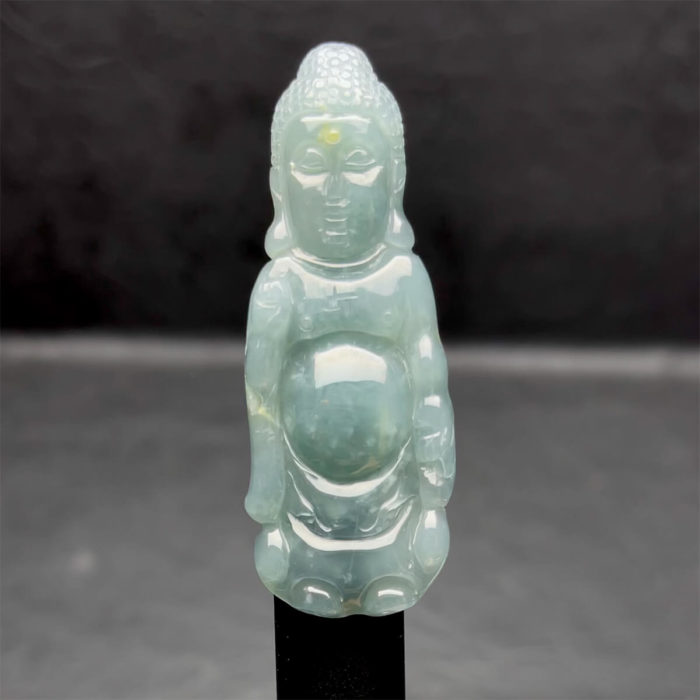 Mặt Tiểu Phật A Di Đà - Ngọc Cẩm Thạch Lam Dầu Huyết - Chuẩn A #MCTA-210108-13 1