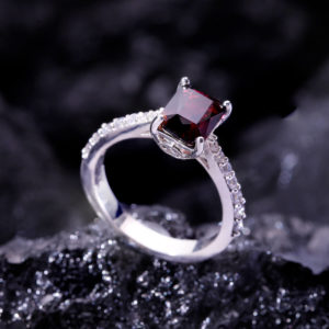 Nhẫn Nữ - Bạc - Đá Garnet - Ngọc Hồng Lựu - Tự Nhiên #NGN-210605-01