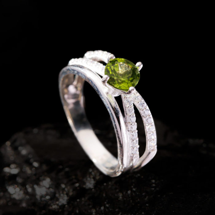 Nhẫn Nữ - Bạc - Đá Peridot Tự Nhiên #NPE-210630-02 2