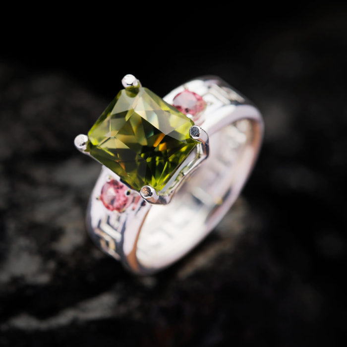 Nhẫn Nữ - Bạc - Đá Peridot Tự Nhiên #NPE-210630-04 2