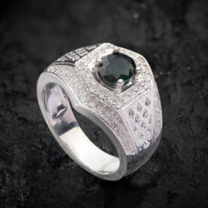 Nhẫn Nam - Bạc - Đá Sapphire Phan Thiết Tự Nhiên #NSP-210626-04