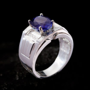 Nhẫn Nam - Bạc - Đá Sapphire Tự Nhiên #NSP-210626-08 - Ảnh 2