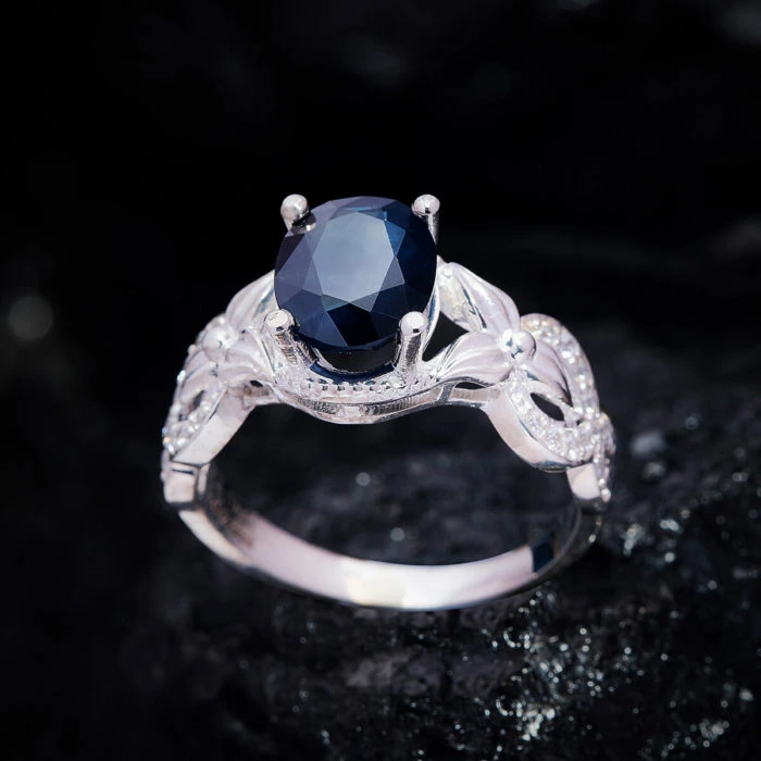 Nhẫn Nữ - Bạc - Đá Sapphire Xanh Tự Nhiên #NSP-210630-05 1
