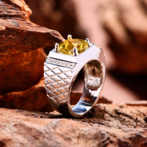 Nhẫn Nam - Bạc - Đá Citrine - Thạch Anh Vàng Tự Nhiên #NTAV-210605-01 - Ảnh 2