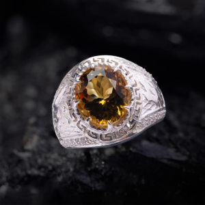 Nhẫn Nam - Bạc - Đá Citrine - Thạch Anh Vàng Tự Nhiên #NTAV-210605-02 - Ảnh 2