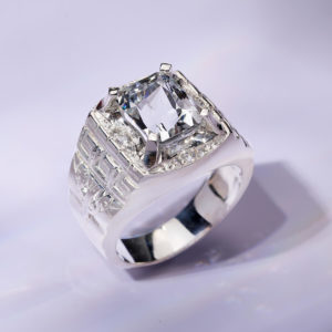 Nhẫn Nam - Bạc - Đá Topaz Trắng Tự Nhiên #NTP-210626-01