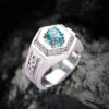 Nhẫn Nam - Bạc - Đá Zircon Xanh Tự Nhiên #NZC-210626-01 1