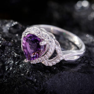 Nhẫn Nữ - Bạc - Đá Thạch Anh Tím - Amethyst #NTAT-210630-01 - Ảnh 3