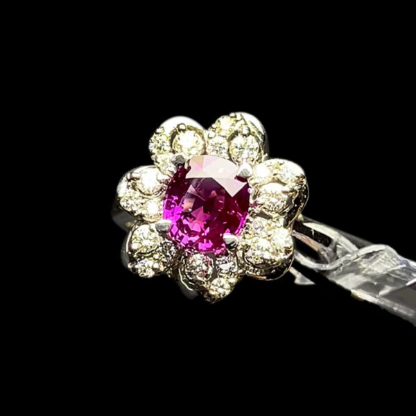 Nhẫn Nữ - Vàng Trắng - Đá Sapphire Tím Tự Nhiên #NSP-210728-01