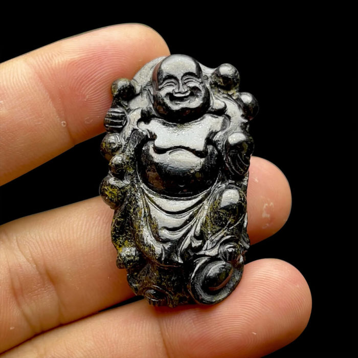Mặt Phật Di Lặc - Đá Sapphire Đen - Tự Nhiên #MSP-211008-01 1