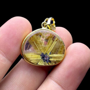 Mặt Dây Chuyền - Thạch Anh Tóc Vàng Bã Mía #MTV-211109-06