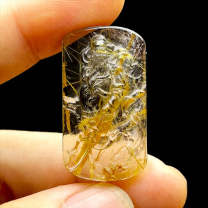 Mặt Quan Thánh Đế Quân - Thạch Anh Tóc Vàng Bã Mía #MTV-211111-01