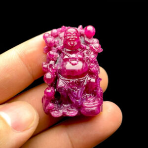 Mặt Phật Di Lặc - Đá Ruby Huyết Kính Tự Nhiên #MRB-211115-01