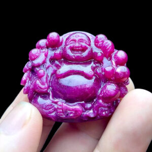 Mặt Phật Di Lặc - Đá Ruby Huyết Kính Tự Nhiên #MRB-220810-02