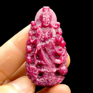 Mặt Quan Thế Âm Bồ Tát - Đá Ruby Huyết Tự Nhiên #MRB-220825-02