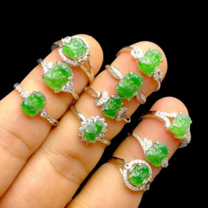 Nhẫn Tỳ Hưu - Bạc - Mặt Phỉ Thuý Chuẩn A #NPTA-220810-01