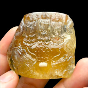 Mặt Tây Phương Tam Thánh - Thạch Anh Tóc Vàng #MTV-220915-02