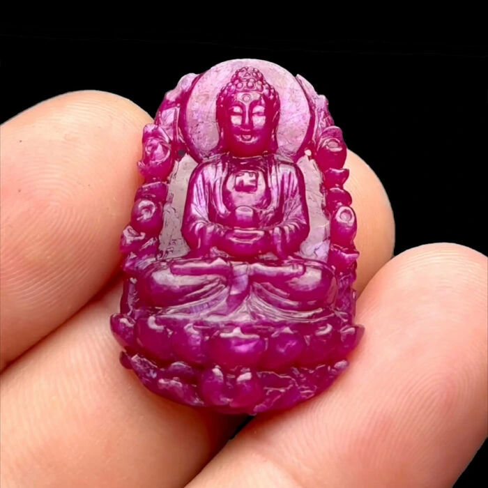 Mặt Phật A Di Đà - Đá Ruby Huyết Kính Tự Nhiên #MRB-221017-05 1