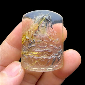 Mặt Phật Thiên Thủ Thiên Nhãn - Thạch Anh Tóc Vàng Bã Mía #MTV-221021-01