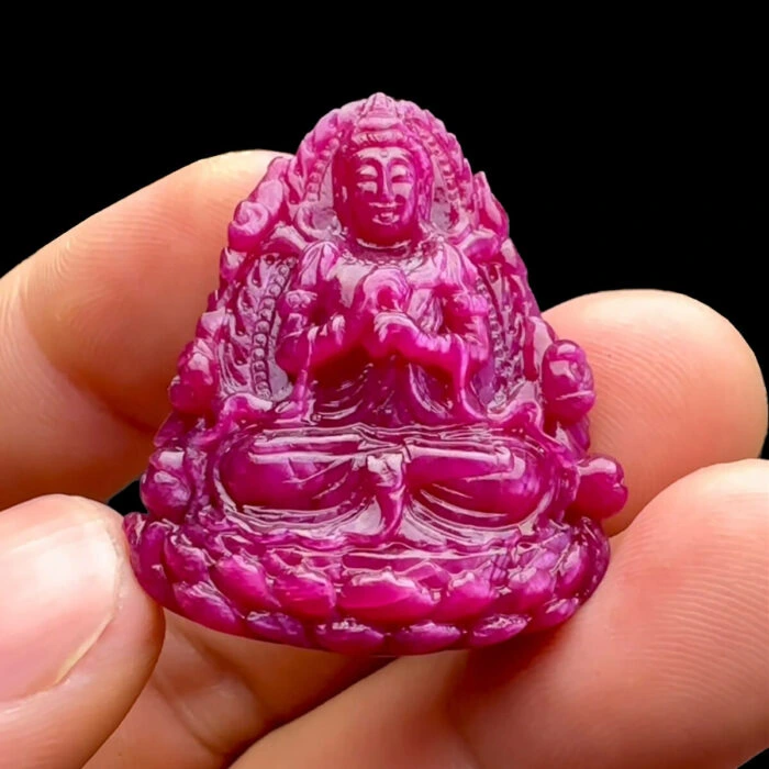 Mặt Phật Như Lai Đại Nhật - Đá Ruby Huyết Kính #MRB-221029-02 1