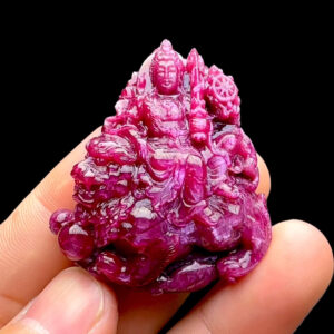 Mặt Phật Văn Thù Bồ Tát - Đá Ruby Sao Huyết Kính #MRB-221128-01