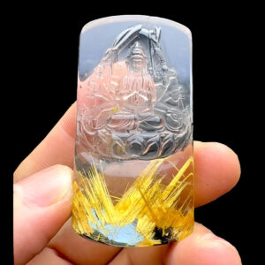 Mặt Phật Thiên Thủ Thiên Nhãn - Thạch Anh Tóc Vàng Bã Mía #MTV-221022-01