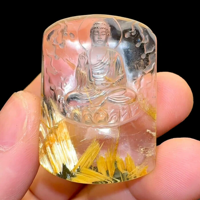 Mặt Phật A Di Đà - Thạch Anh Tóc Vàng Hoa Thị #MTV-221022-05 1