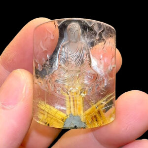 Mặt Phật Như Lai Đại Nhật - Thạch Anh Tóc Vàng Hoa Thị #MTV-221022-08