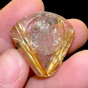 Mặt Hoàng Tài Bảo Thiên - Thạch Anh Tóc Vàng Bã Mía #MTV-221022-09