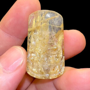 Mặt Phật Văn Thù Bồ Tát - Thạch Anh Tóc Vàng Bã Mía #MTV-221022-12