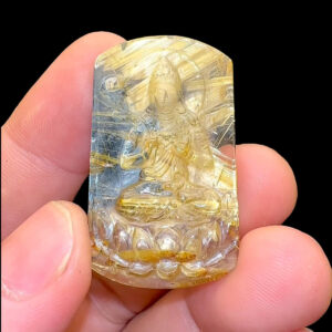 Mặt Phật Đại Thế Chí Bồ Tát - Thạch Anh Tóc Vàng Hoa Thị #MTV-221022-14