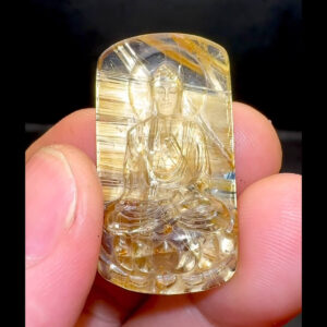 Mặt Phật A Di Đà - Thạch Anh Tóc Vàng Bã Mía #MTV-221022-15